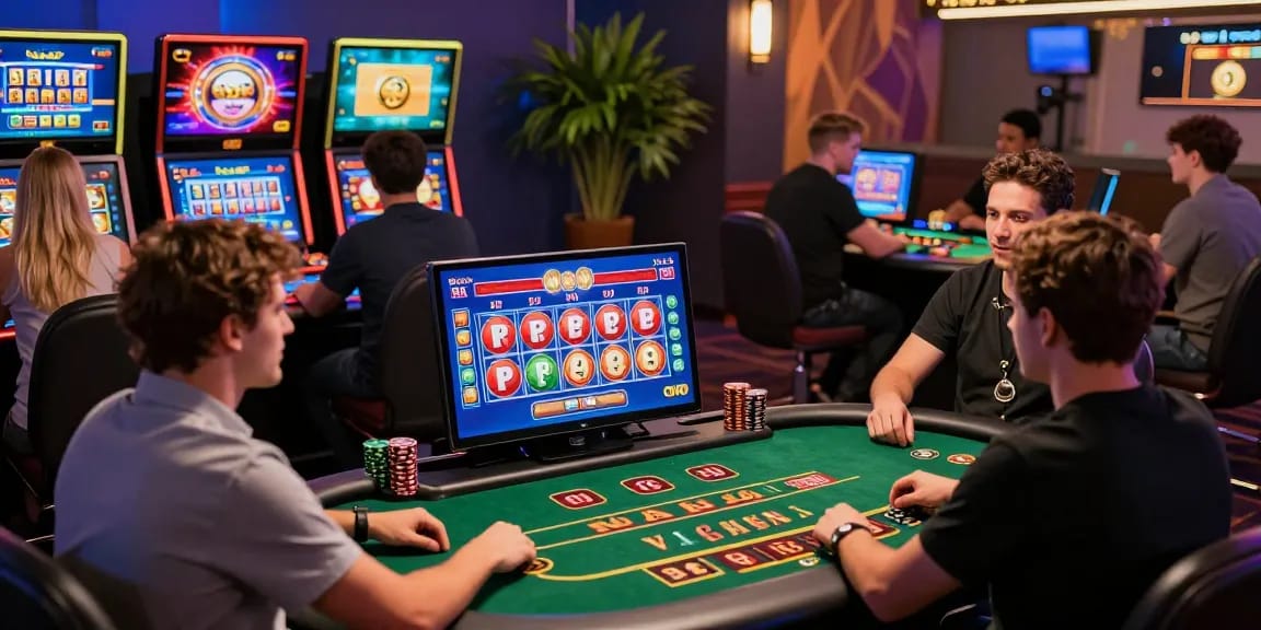 Players enjoying games at trusted casinos not on Gamstop with vibrant atmosphere and exciting visuals.