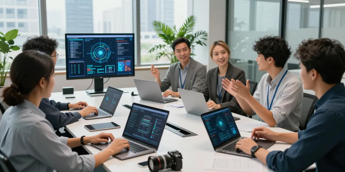Dynamic team collaborating on it support businesses strategies in a modern office.