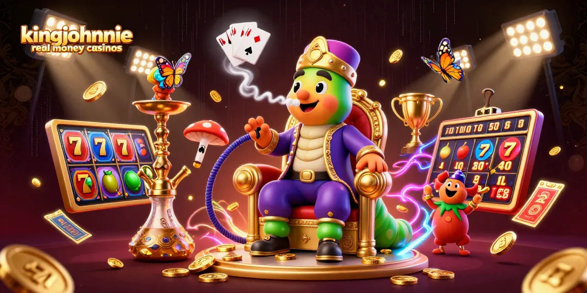 Experience the excitement of kingjohnnie real money casinos with vibrant slot reels and character energy.