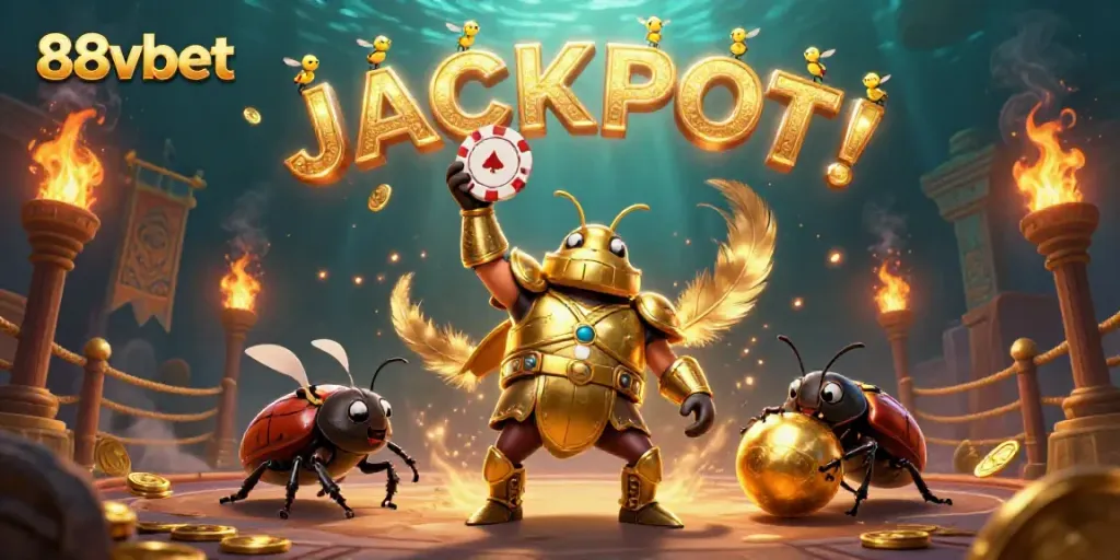 Win big with 88vbet in this dynamic 3D casino scene featuring creative characters and thematic elements.