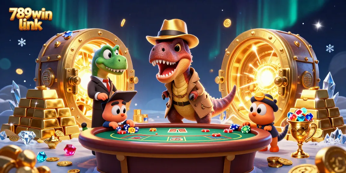 Experience thrilling blackjack action with the 789win link in this vibrant 3D illustration.