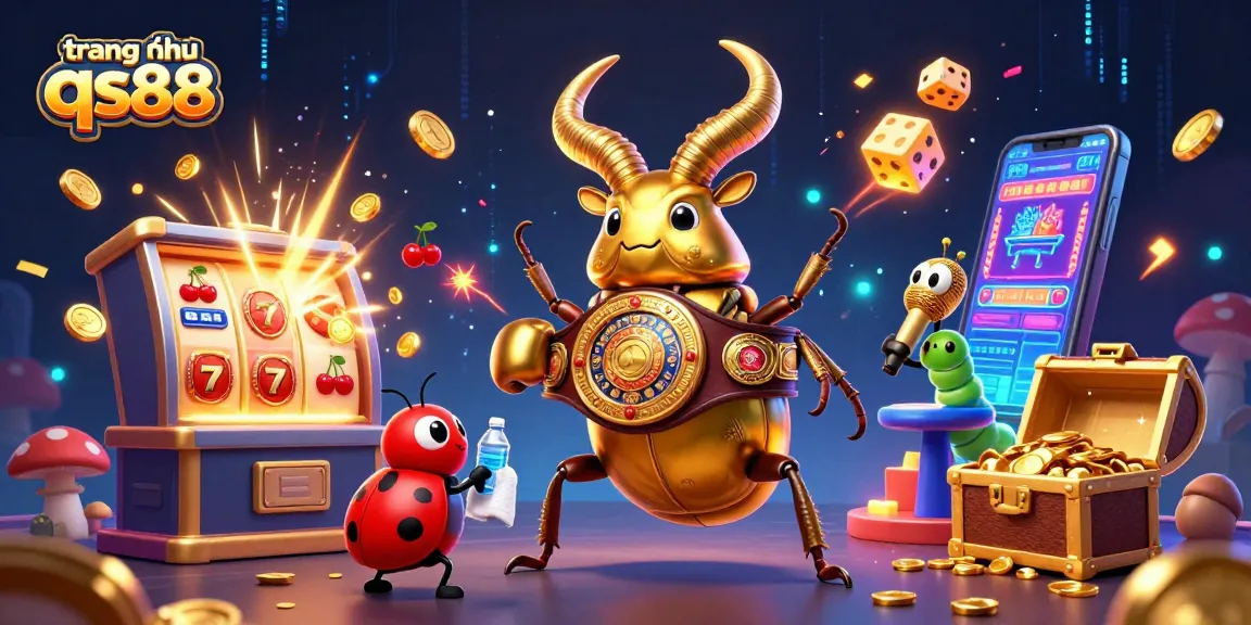 Experience the thrill of winning at trang chủ qs88 with a vibrant 3D illustration featuring dynamic casino elements.