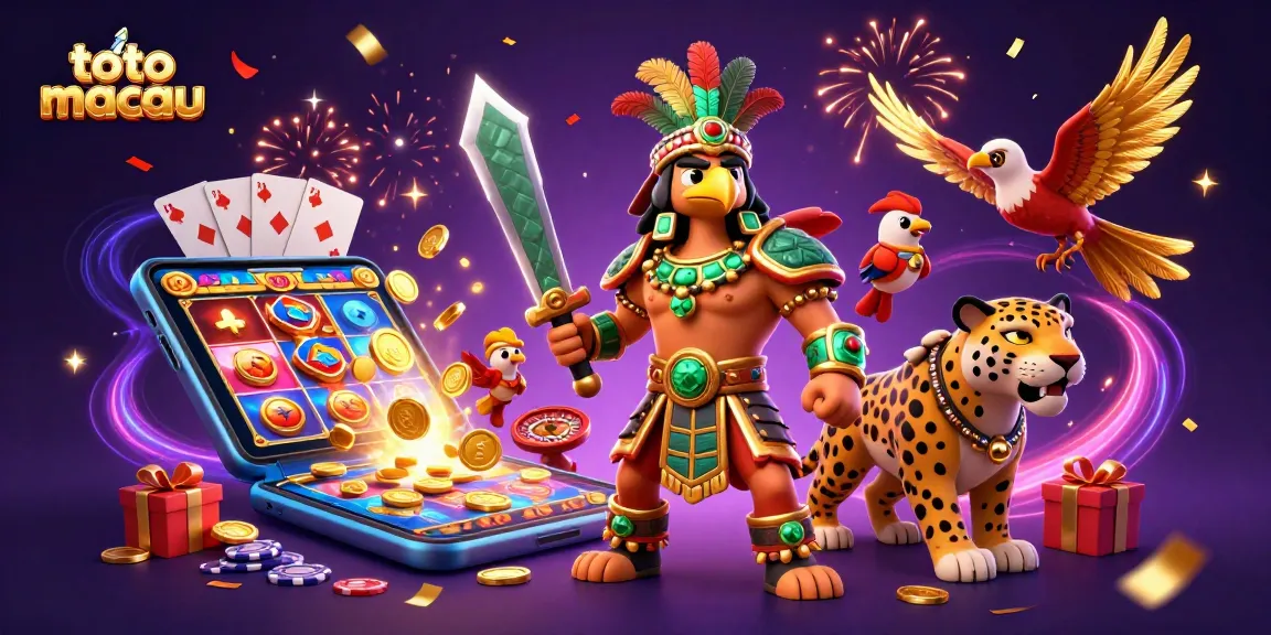 Menghadirkan toto macau, pertaruhan menegangkan dengan simbol slot dan keripik poker yang bertebaran, siap untuk memenangkan jackpot!
