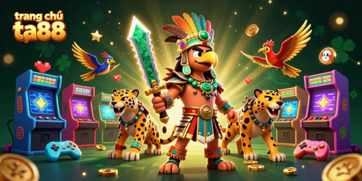 Engage with exciting 'trang chủ ta88' gameplay featuring Aztec warriors and vibrant casino elements.