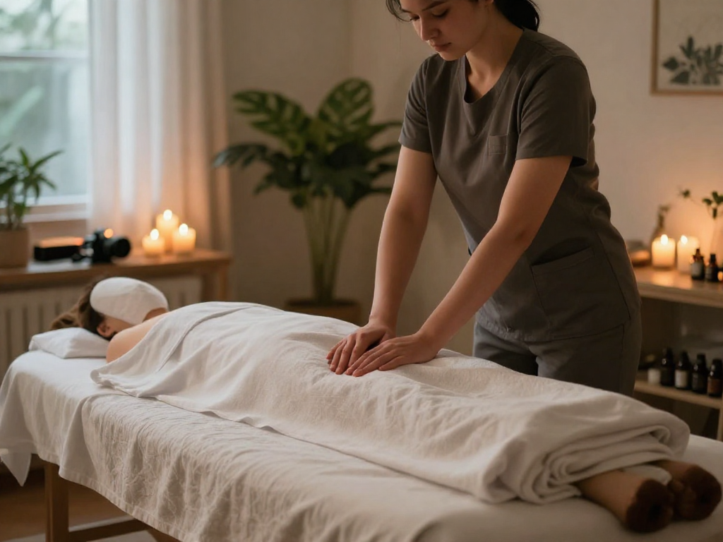 Experience 안양출장마사지 in a serene home atmosphere with a professional therapist.