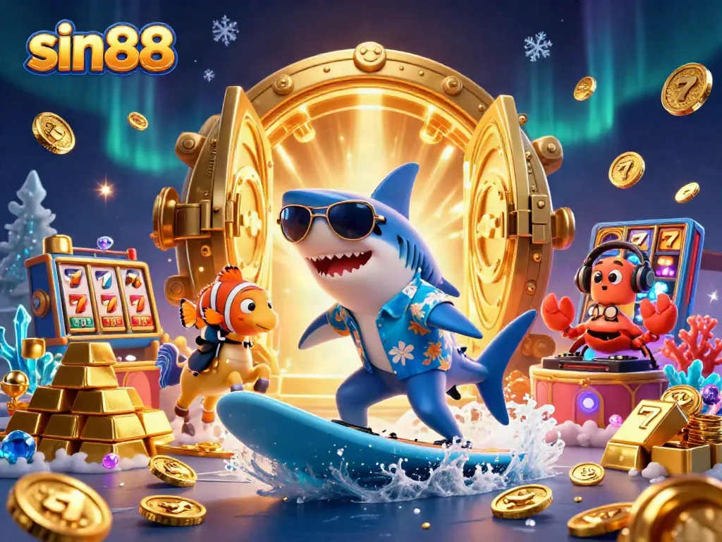 Experience thrilling gameplay at sin88 with vibrant casino elements and playful characters.
