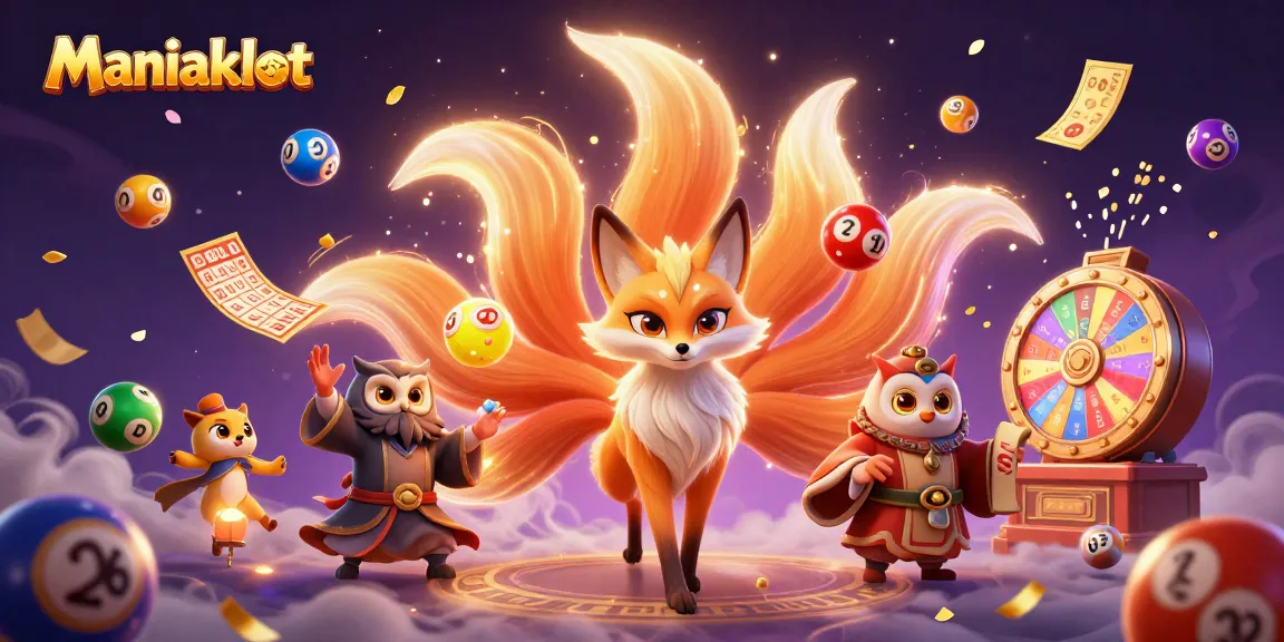 Engage with Maniakslot’s vibrant gaming universe, featuring dynamic lottery elements and a mystical fox spirit.