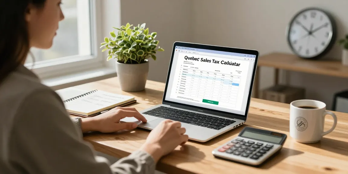 Efficient workspace using quebecsalestaxcalculator.ca for quick tax calculations