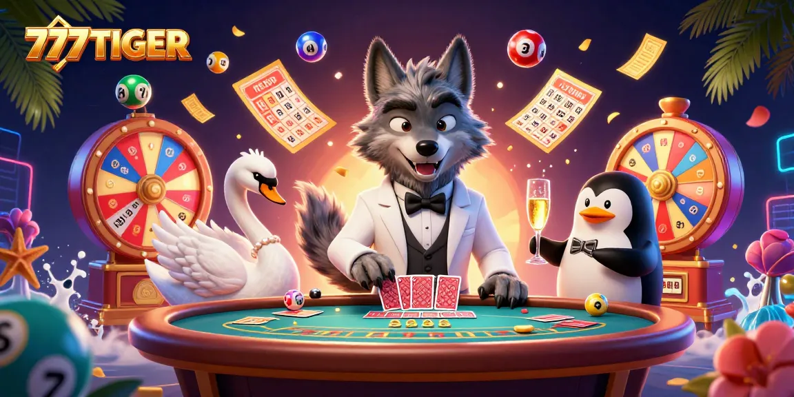 Engage with thrilling gameplay at 777TIGER, featuring vibrant characters and casino elements.