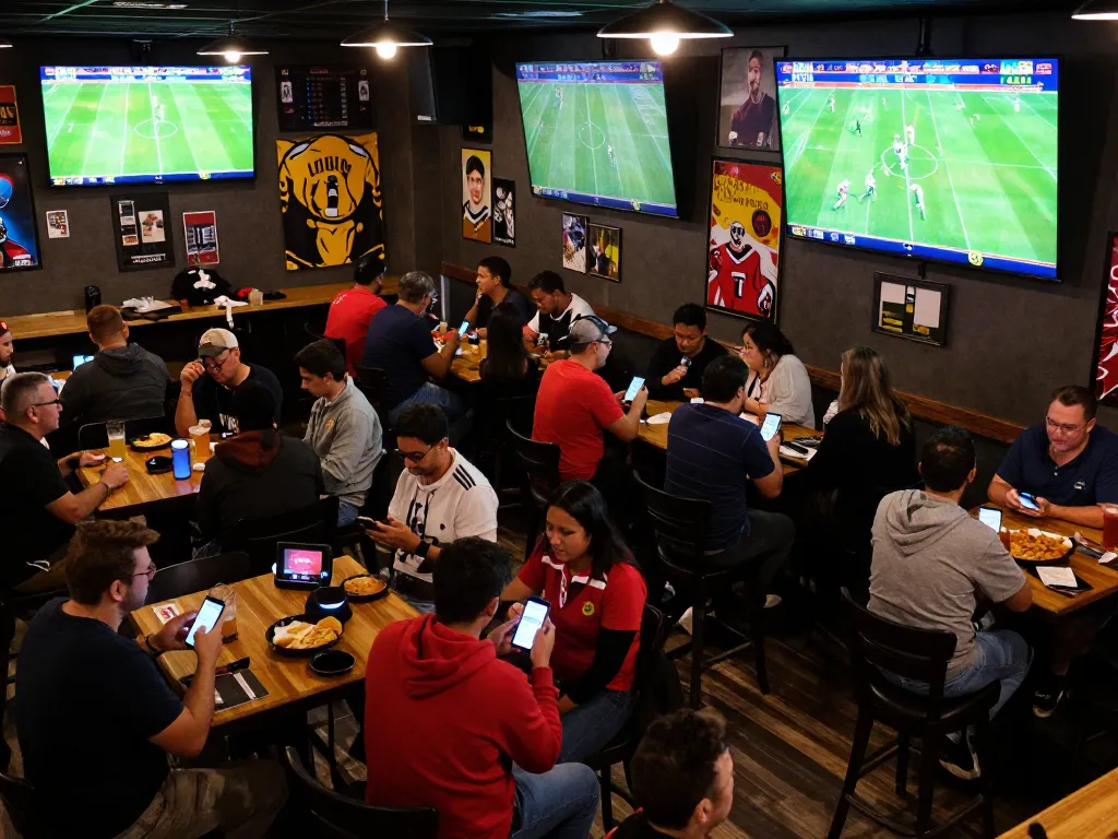 Socolive2 enhancing sports betting excitement with fans enjoying live matches and mobile interactions.