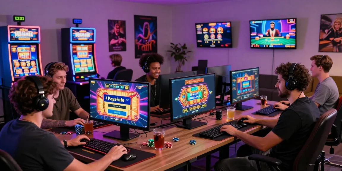 Spieler genießen ein Online-Erlebnis im Paysafe Card Casino und beteiligen sich an Spielen.