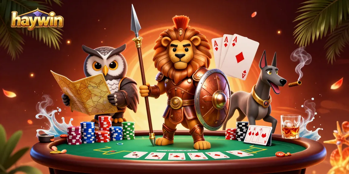 Experience thrilling poker action at haywin with a captivating 3D illustration of gaming elements.