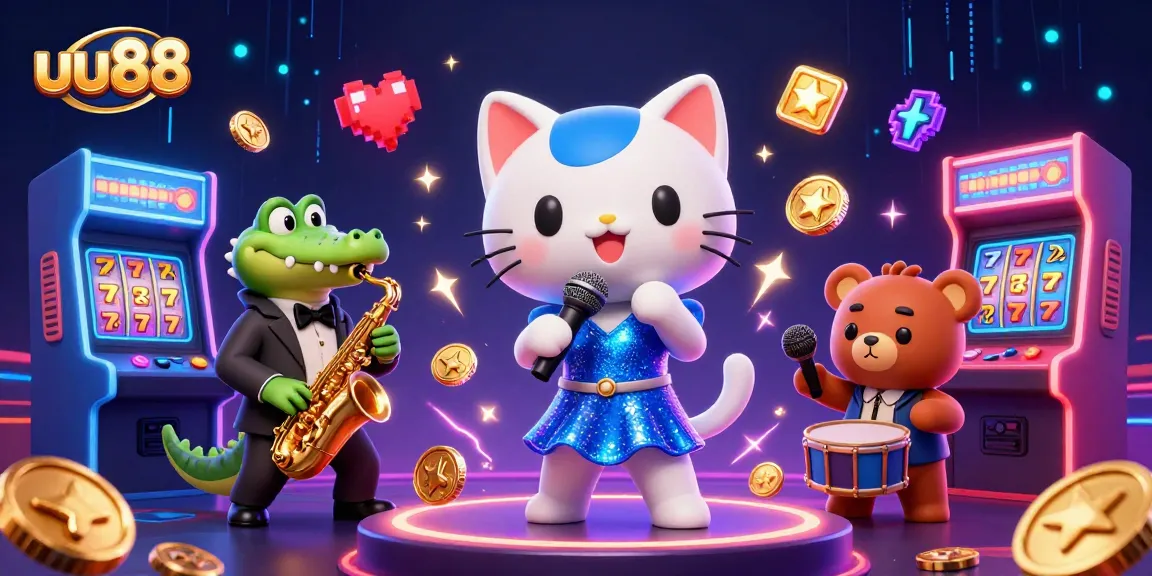 Experience the excitement of uu88 with vibrant casino-themed characters and colorful game elements.